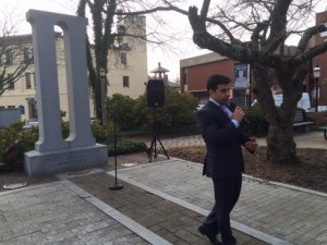 Dean Malik speaking at an event in Doylestown. Credit: NewtownPANow.com