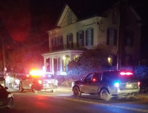 Newtown police pull a car over Saturday night. Credit: Newtown Borough Police Department