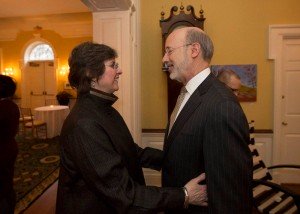 Gov. Tom Wolf and First Lady Frances Wolf at an event in Harrisburg Tuesday night. Credit: State of PA