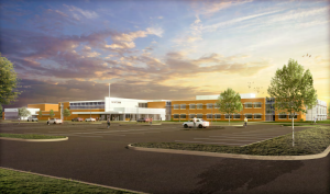A rendering of the proposed Newtown middle school.