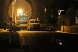 A Lenco Bearcat SWAT truck approaches the scene. Credit: Tom Sofield/LevittownNow.com