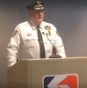 SEPTA Chief Thomas Nestel III speaking to reporters Tuesday morning. Credit: SEPTA