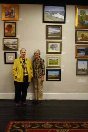 Artists Patricia Dooley of Buckingham and Rita Flack of Solebury at the art show. Credit: Ingrid Sofield/NewtownPANow.com