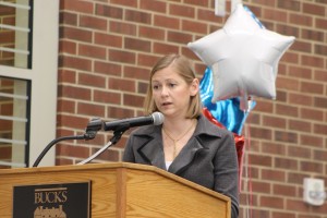 Naughton answering a question. Credit: Tom Sofield/NewtownPANow.com