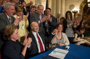 Gov. Tom Wolf after signing the bill. Credit: State of PA