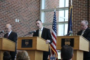 Brian Fitzpatrick speaking about corruption in politics. Credit: Tom Sofield/NewtownPANow.com