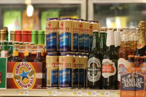 Beer on display at the beer garden at the ShopRite in Fairless Hills. Credit: Tom Sofield/NewtownPANow.com 