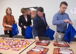 PA Department of Health Secretary Dr. Karen Murphy and other officials prepare Zika kits.  Credit: State of PA