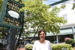 Verindar Kaur standing outside The Brick Hotel earlier this week. Credit: Tom Sofield/NewtownPANow.com