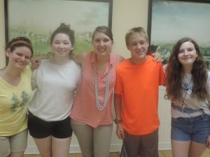 The staff at Peace Camp are, from left: Kate Whitman, Emily Hulihan, Marjorie Mott, Jacob Burns and Lucia Miller. Credit: Petra Chesner Schlatter