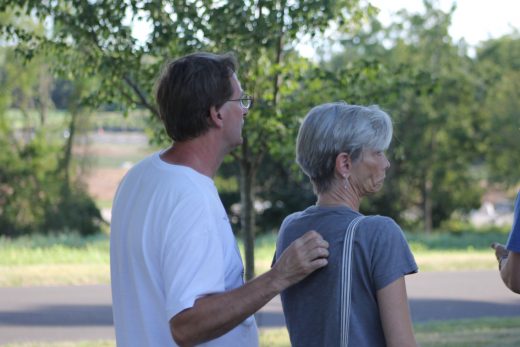 Some of the missing woman's relatives at the park. Credit: Tom Sofield/NewtownPANow.com 