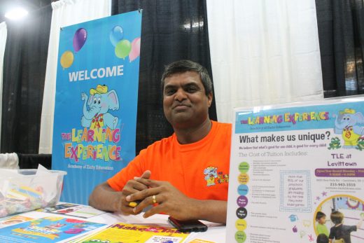 Kumar Natarajan of The Learning Experiance in Levittown was at the expo. Credit: Tom Sofield/NewtownPANow.com