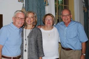 Bucks County Community College recently celebrated the 25th anniversary of its Historic Preservation certificate program. Pictured in Tyler Hall are (left-right) Martin Sutton, former chair of the Social & Behavioral Sciences academic department; Dr. Stephanie Shanblatt, current Bucks president; Professor Pat Fisher-Olsen, an alumna of the certificate program and current program coordinator; and retired professor Lyle Rosenberger, who founded the program in 1991. Credit: Bucks County Community College