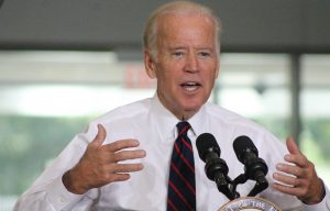 Vice President Joe Biden speaking to the crowd Friday in Bristol Township. Credit: Tom Sofield/NewtownPANow.com