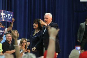 Mike Pence in Bucks County in August.  Credit: Tom Sofield/NewtownPANow.com