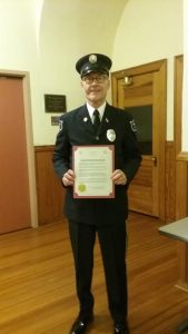 NFA Treasurer Warren Dallas after accepting the proclamation.  Credit: Ingrid Sofield/NewtownPANow.com