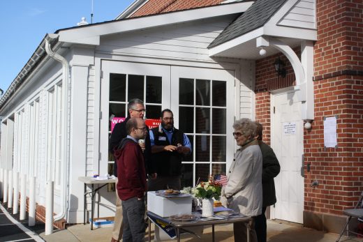 Outside the polling place at the Newtown Fire Assoicaition in the borough. Credit: Ingrid Sofield/NewtownPANow.com