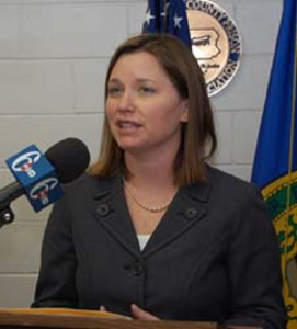 Michelle Henry during a 2009 press conference. Credit: County of Bucks