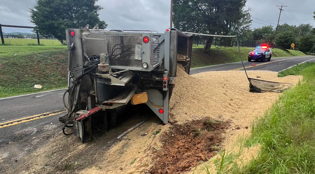 Truck Crashes, Spills Sand On Roadway - NewtownPANow.com